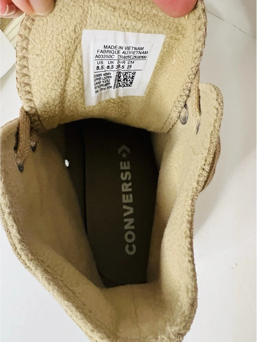 CONVERSE Chuck Taylor all star lift platform sneakers women's size 8.5 khaki New